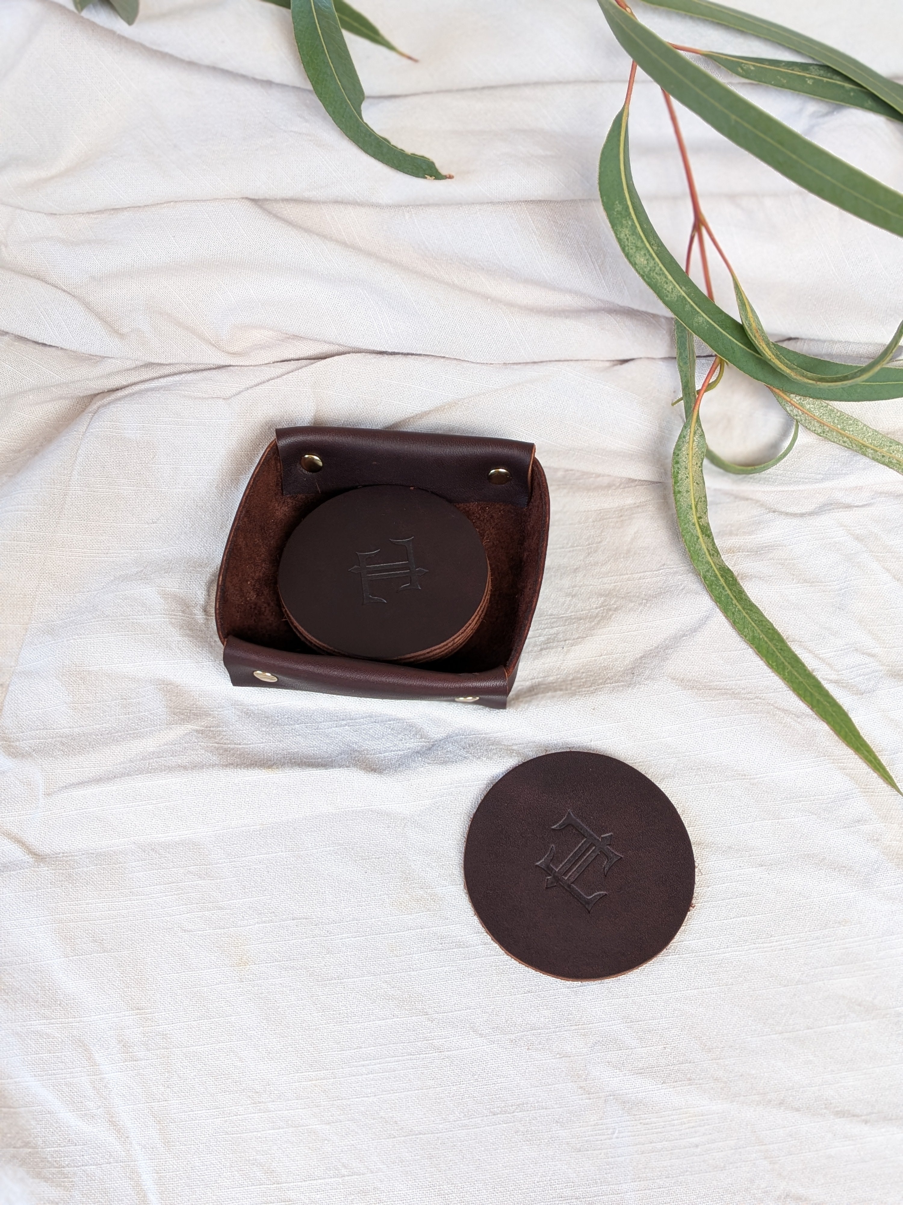 The Coaster Set - With Holder in Molasses